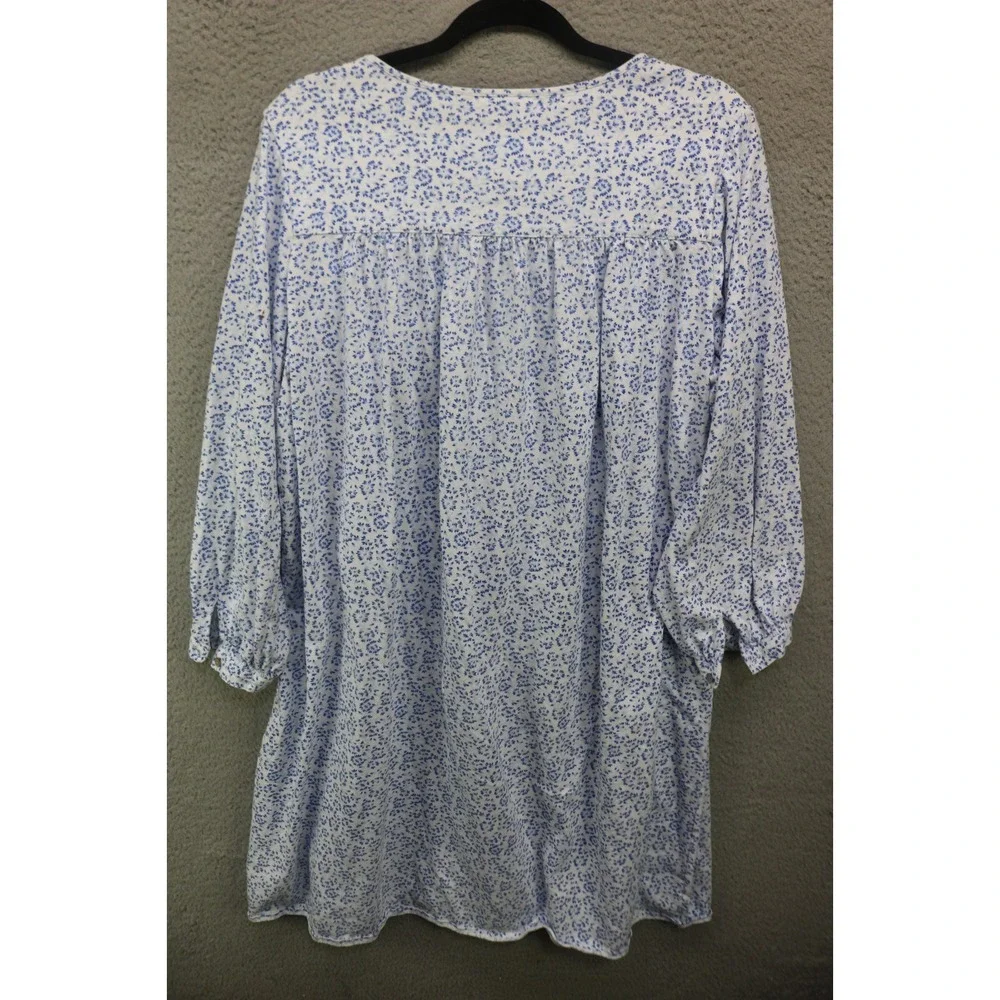 Eileen West Long Sleeve Floral Flannel Nightgown-Size Medium-Lace-Cottagecore